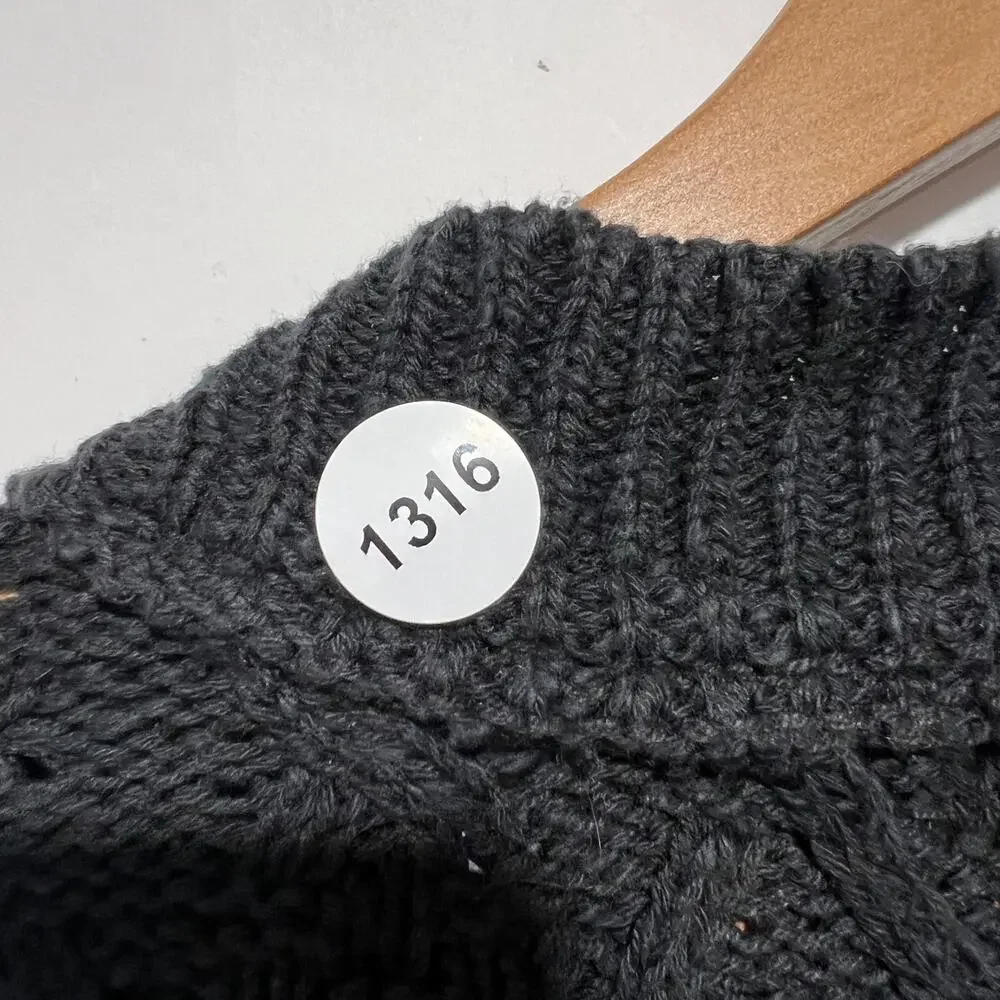 Free People Womens Montana Cable Knit Cardi Cardigan Sweater Black Size S - Picture 9 of 9